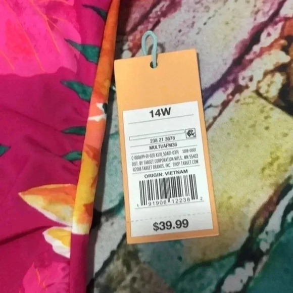 Kona Sol 1 piece swimsuit plus size 14W floral print - Picture 2 of 9